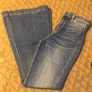 Kan Can bell bottoms denim jeans ultra high rise super flare